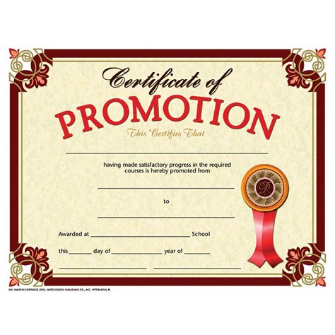 Certificate Of Promotion Gold Foil Stamped Certificates Pack Of 25