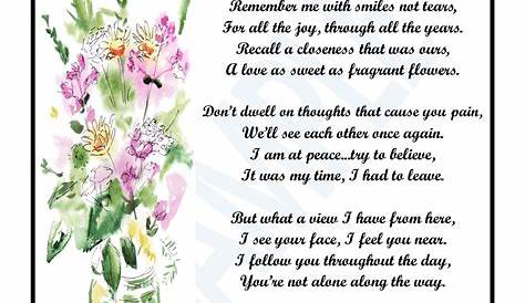 Remember Me, Poem by Genie Graveline in 2021 | Sympathy poems