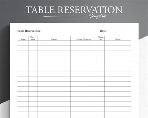 Printable Restaurant Reservation Sheet Template: Tips And Tricks