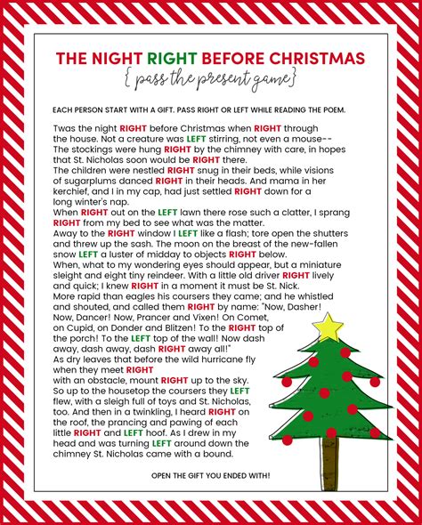 Right Left Christmas Game Nativity Story and Other Christmas Games