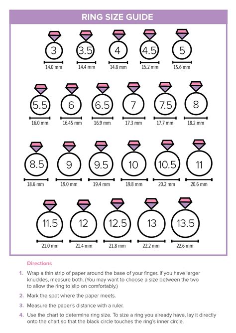Printable Ring Size Chart For Women: A Complete Guide
