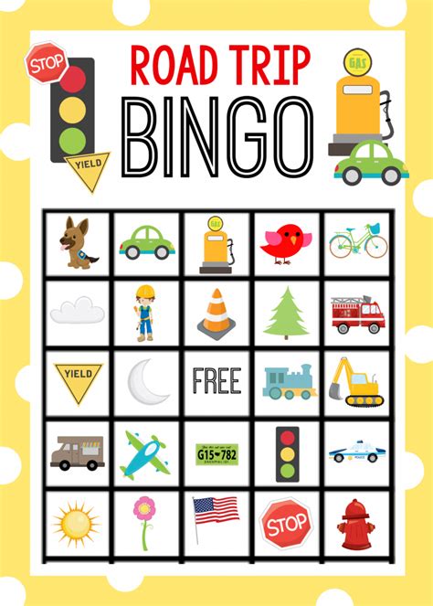 Printable Road Trip Bingo Game for Kids Crazy Little Projects