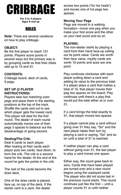 Printable Rules For Cribbage: Everything You Need To Know