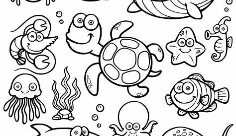 Sea Creatures Coloring Pages: Fish, Dolphins, Sharks & Other Marine