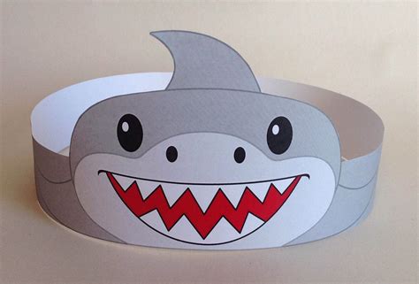 The astonishing Shark Hat Craft Template Diy Paper Shark Hatcraft In