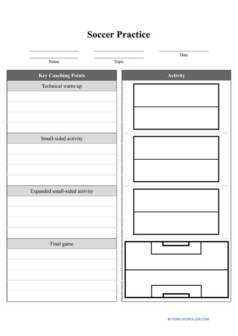 Printable Soccer Practice Plan Template