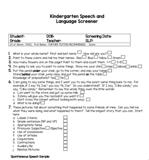 Printable Speech Language Screener Free: Your Ultimate Guide