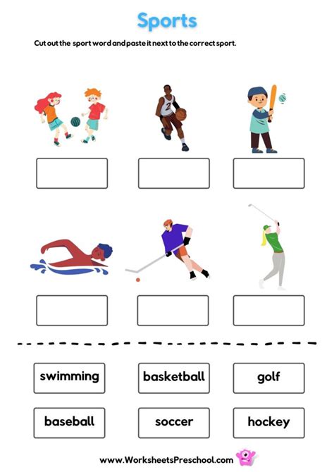 Printable Sports Worksheets For Preschool