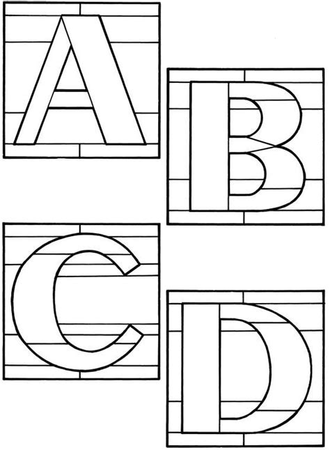 Printable Stained Glass Alphabet Patterns Free