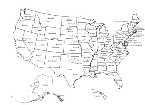 Printable States And Capitals Map: A Useful Resource For Learning Geography