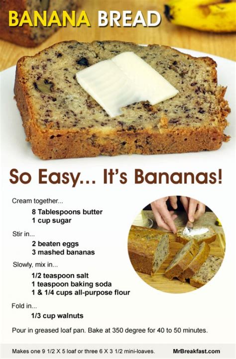 Printable Step By Step Banana Bread Recipe