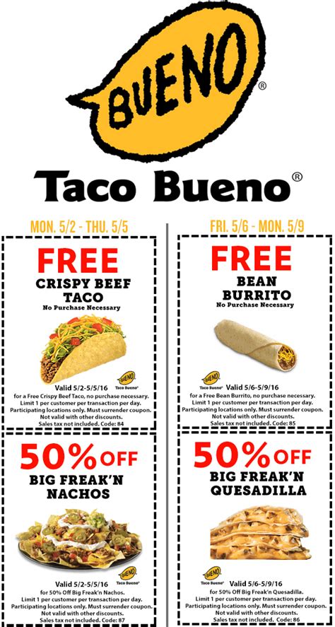 6 Days of Taco Bueno Savings! Save A Lot Mom