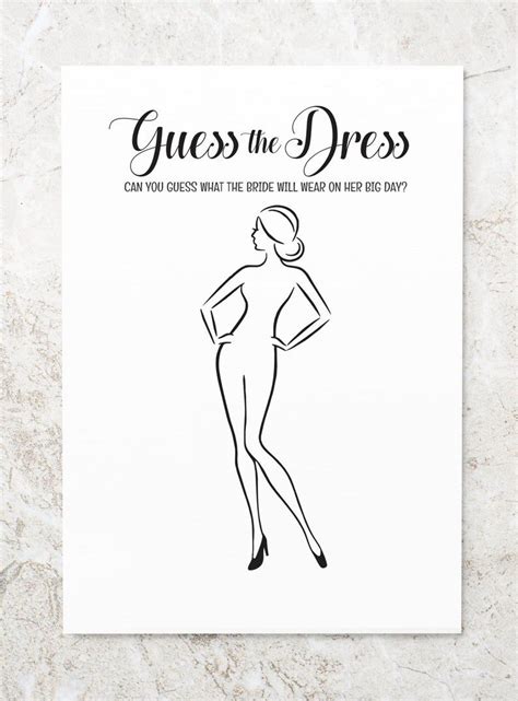 Printable Template Free Guess The Dress Game