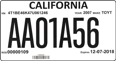 Printable Temporary License Plate California Customize and Print