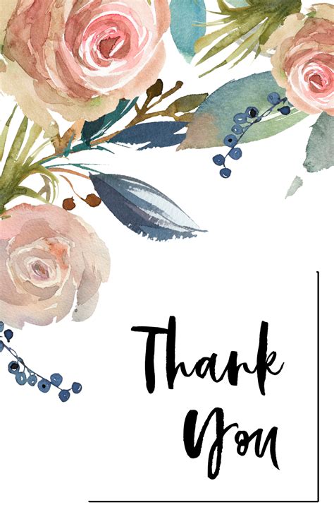 34 Printable Thank You Cards for All Purposes