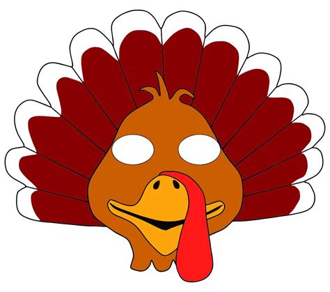 Cute Thanksgiving Turkey Face image Coloring Page