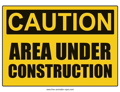 AREA UNDER CONSTRUCTION SIGN SafetyFirst