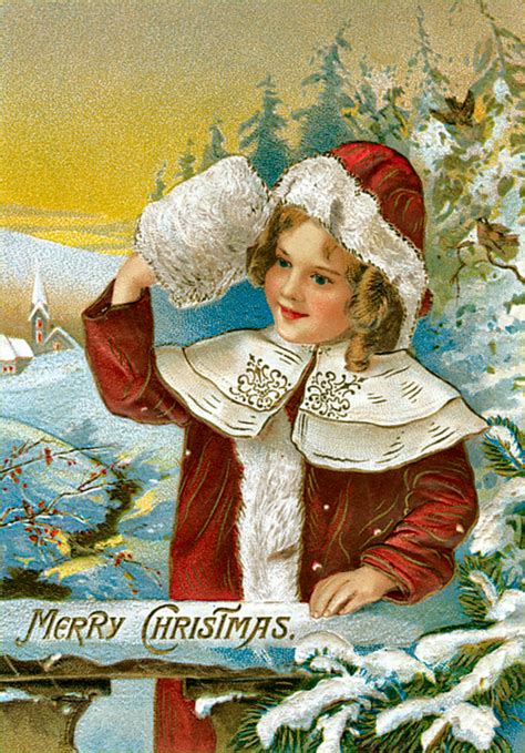 Vintage Ephemera Victorian Christmas Card