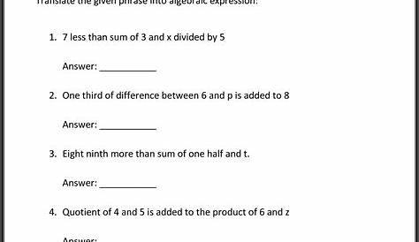 Printable Worksheets For 6Th Grade