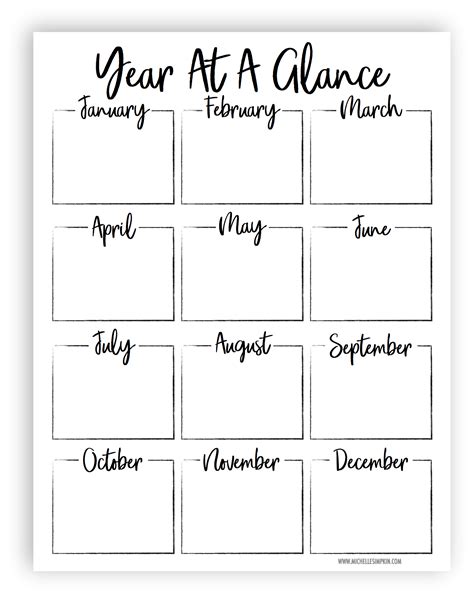 Free printable 2020 yearly calendar at a glance 101 Backgrounds