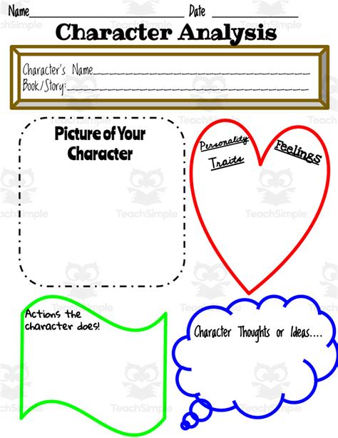 Printable, Character Analysis Stories