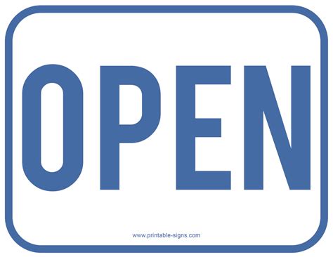 Printable, Colorable Open Sign