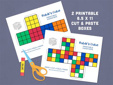 Printable, Moveable Rubiks Cube Template