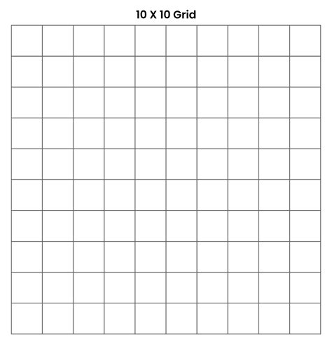 Printable 10 X 10 Grid: An Essential Tool For Creative Designers
