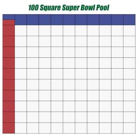 Printable 100 Square Football Pool