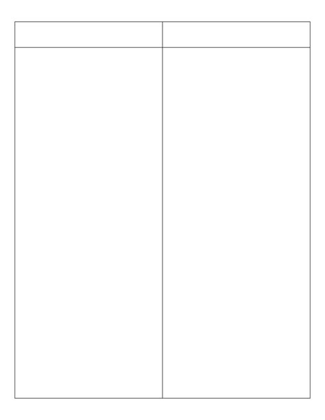 Printable 2 Column Chart