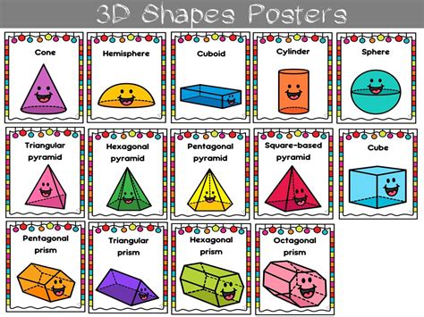 Printable 3D Shapes Poster