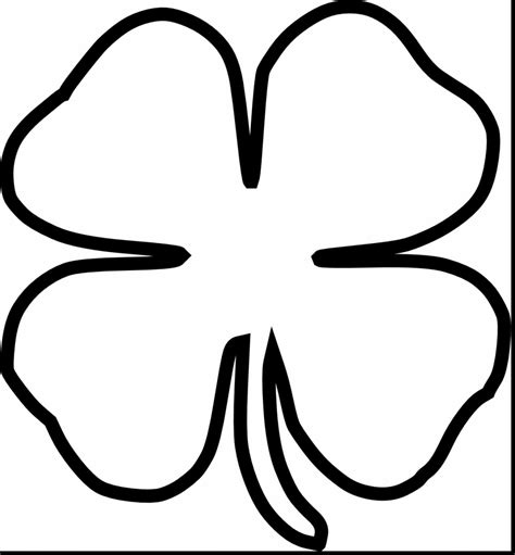 Printable 4 Leaf Clover Outline