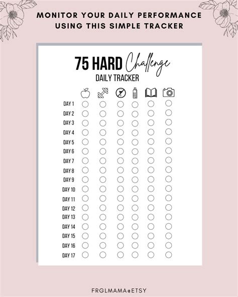 Printable 75 Hard Challenge Tracker: A Comprehensive Guide