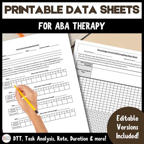 Printable Aba Data Sheets