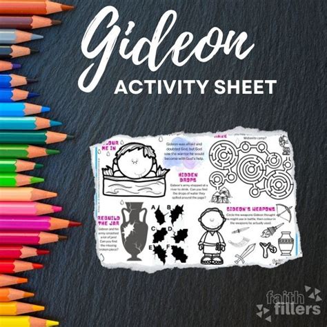 Printable Activity Sheet Gideon