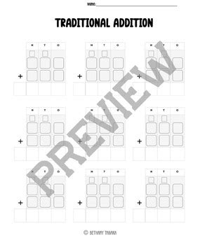 Printable Addition Graphic Orgainizer