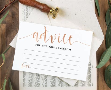 Printable Advice Cards For Wedding