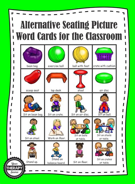 Printable Alternative Seating Pictures