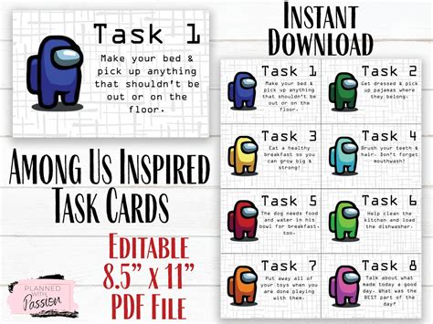 Printable Among Us Tasks