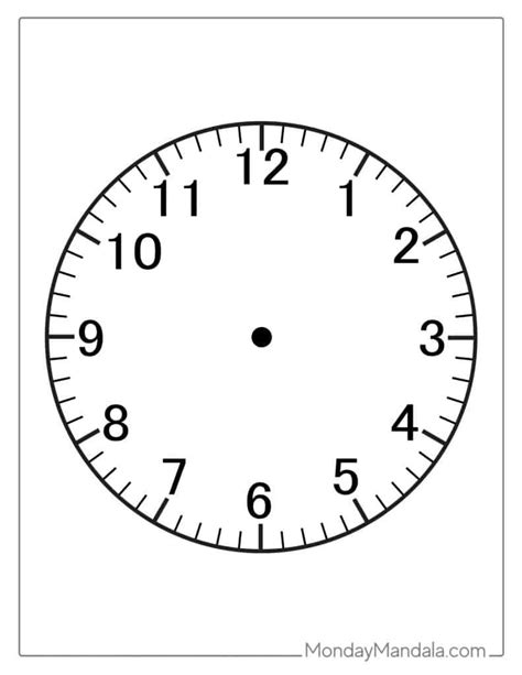 Printable Analog Clock Without Hands