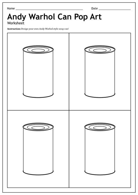 Printable Andy Warhol Templates Free