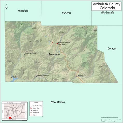 Printable Archuleta County Hwy Map