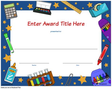 Printable Awards For Elementary Students