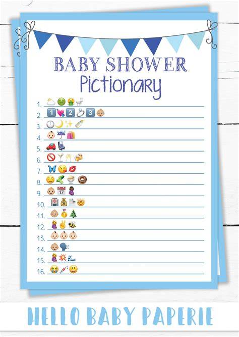 Printable Baby Shower Pictionary