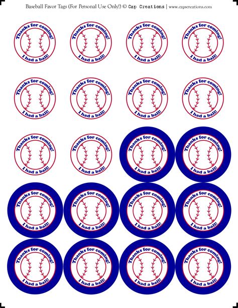 Printable Baseball Tags