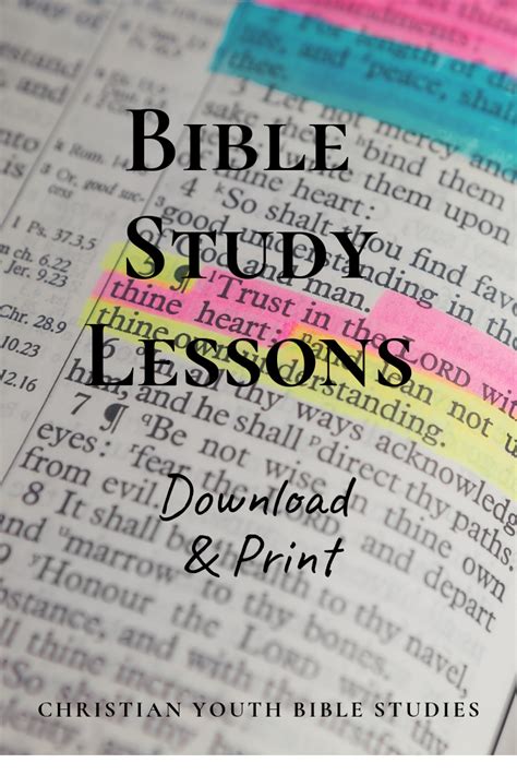 Printable Bible Lesson Study