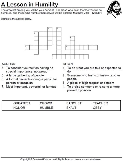 Printable Bible Study Lesson On Humility