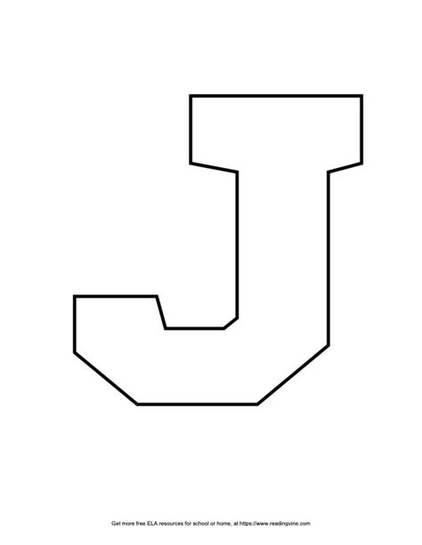Printable Black Block Letters J