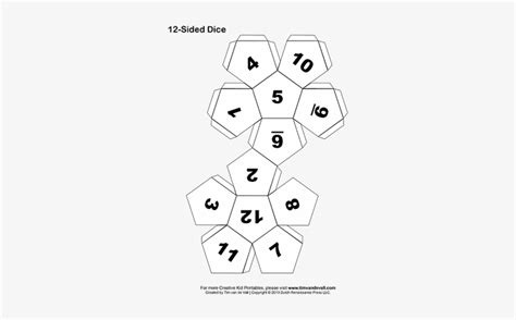 Printable Blank 12 Sided Dice Template