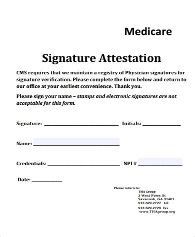 Printable Blank Attestation Form